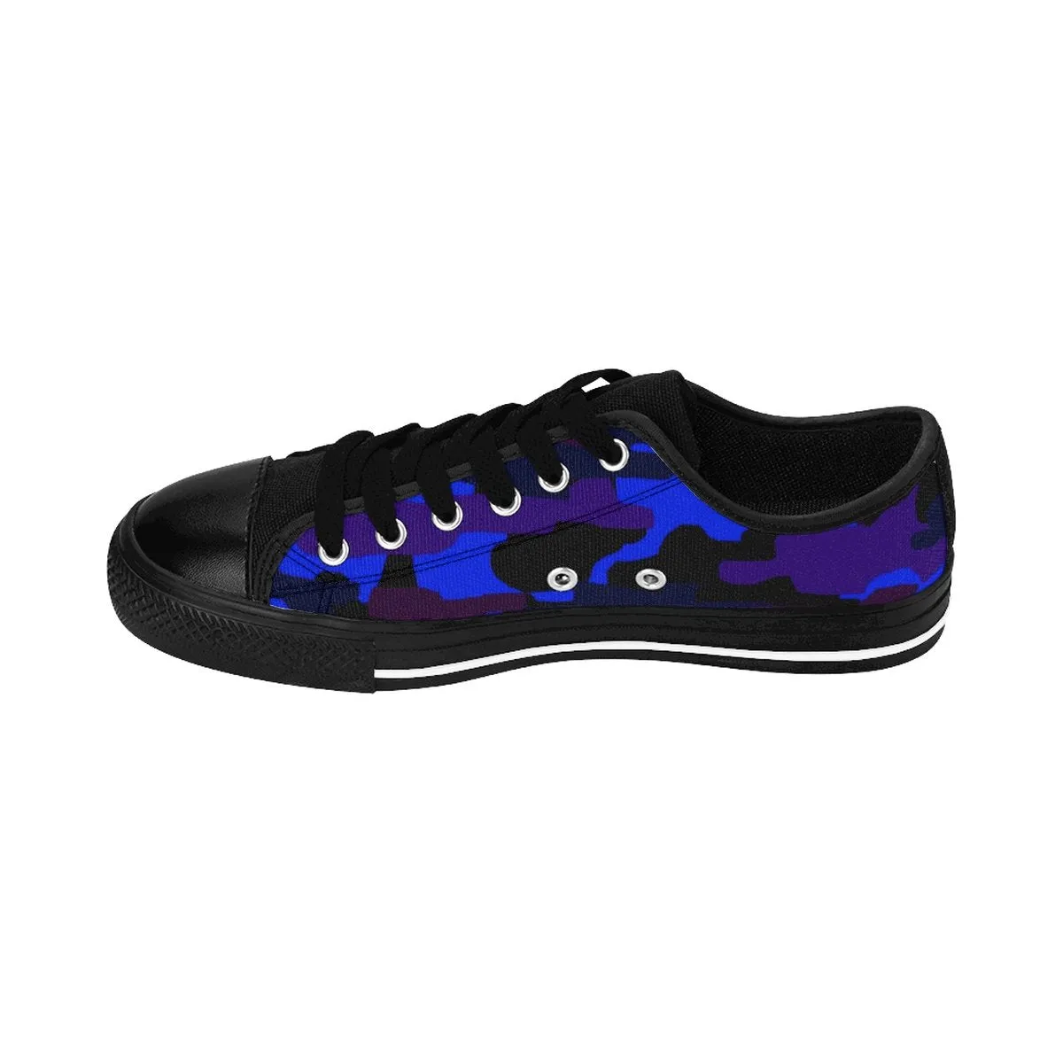 Purple Blue Camo Men's Sneakers, Camouflage Military Premium Low Top Canvas Sneakers Shoes
