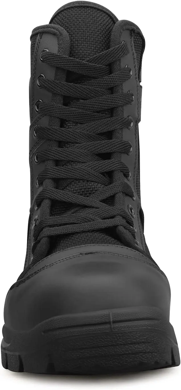 QUNLON Men's Military Tactical Boots Lightweight Hiking Boots Patrol Work Boots with Side Zipper Model-307