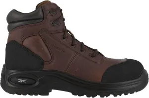 Reebok Work Men's 6 Sport Composite Toe Boot Dark Safety, Trainex RB7755 Work Shoe, Brown