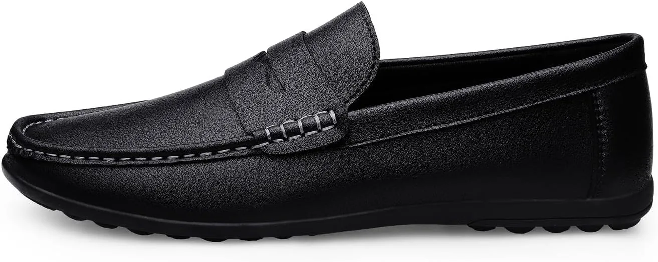 Santimon Men's Flat Penny Loafers Slip on Mocassin Shoes Driving Loafers Casual Penny Loafers for Men