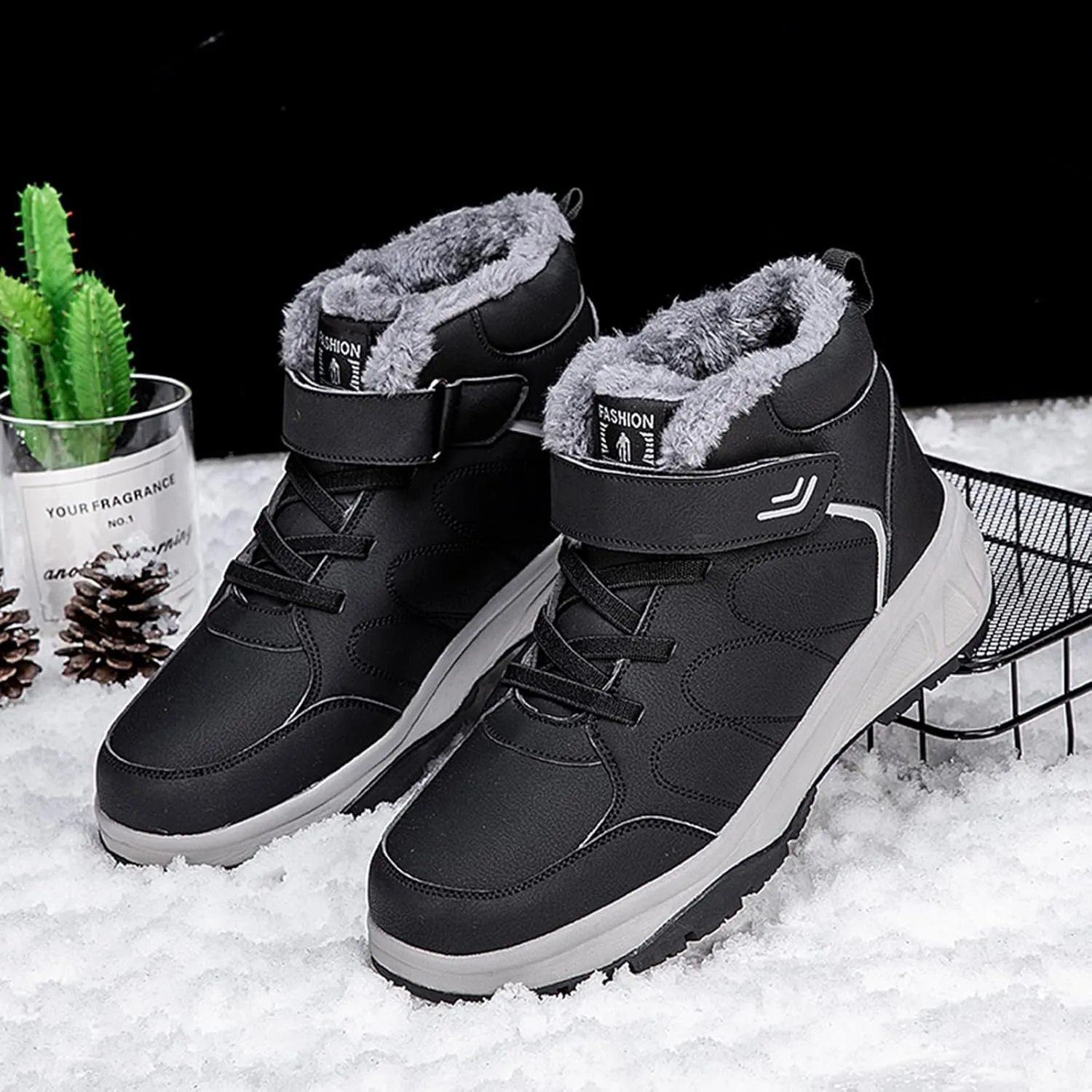 Snow Boots for Men, Waterproof Hiking Boots Insulated Lace to Toe Boots Warm Outdoor Boots Women's Winter Boots