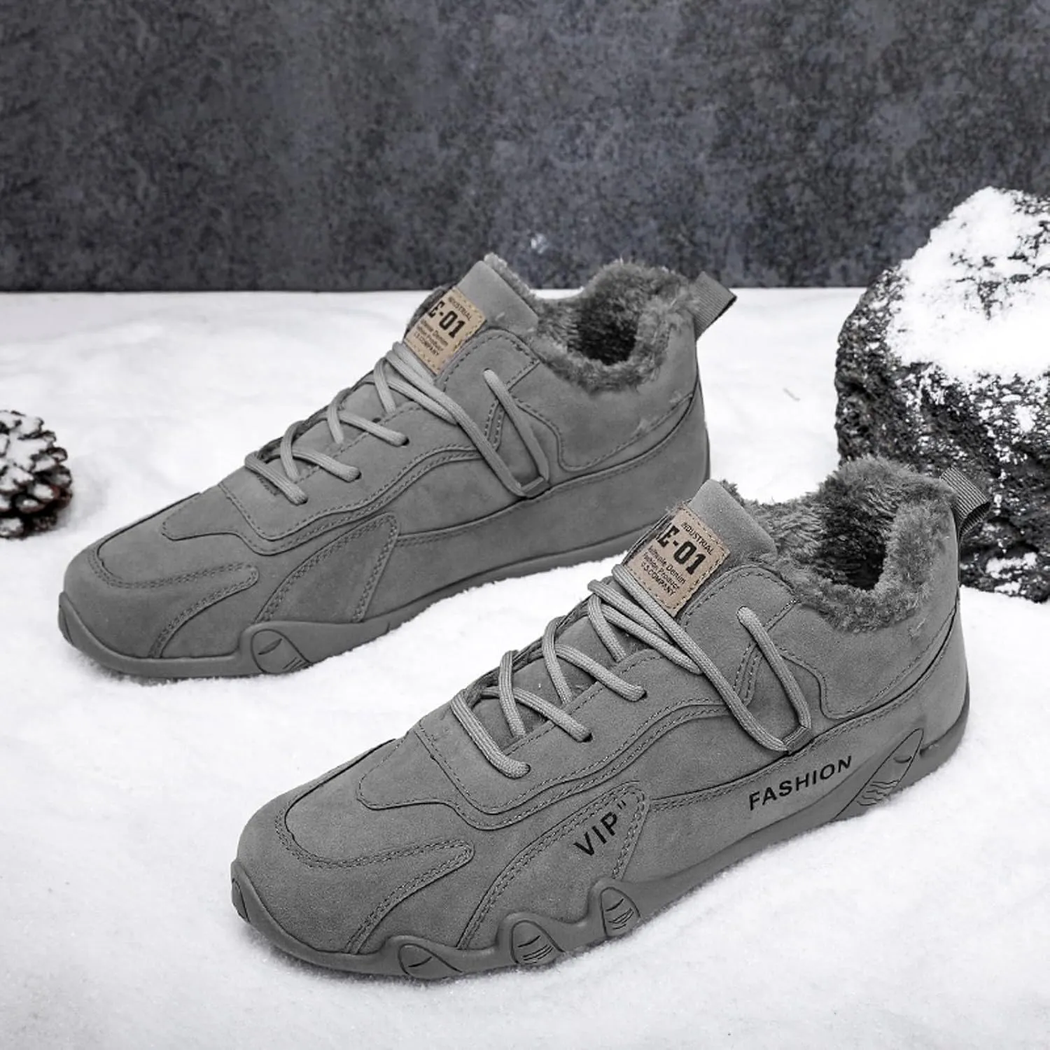 Snow Boots Women Casual Winter Hiking Boots Outdoor Snow Ankle Boots for Women Water-proof Lightweight Lace up Fleece Lined Walking Shoes Anti-Slip Fashion Sneakers Camping Work Boots