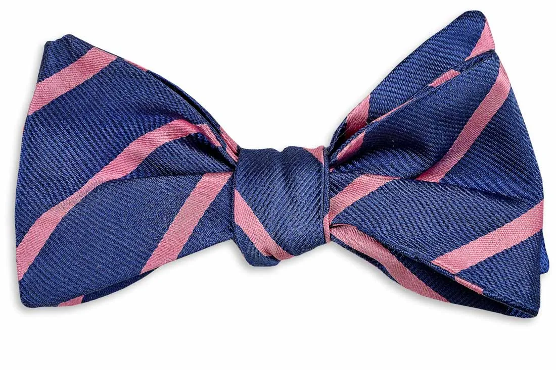 Sunday Brunch Navy & Pink Bow Tie