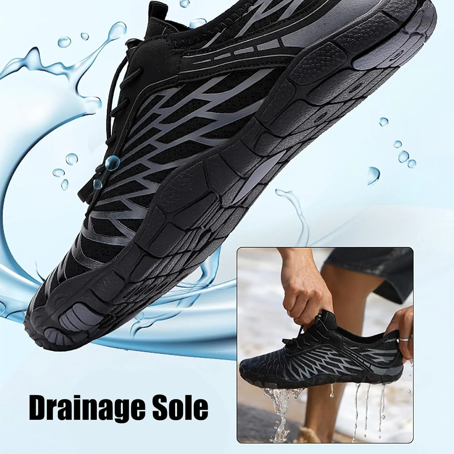 Tongzone Water Shoes for Men Woman Quick-Dry Hiking Athletic Aqua Swimming Barefoot