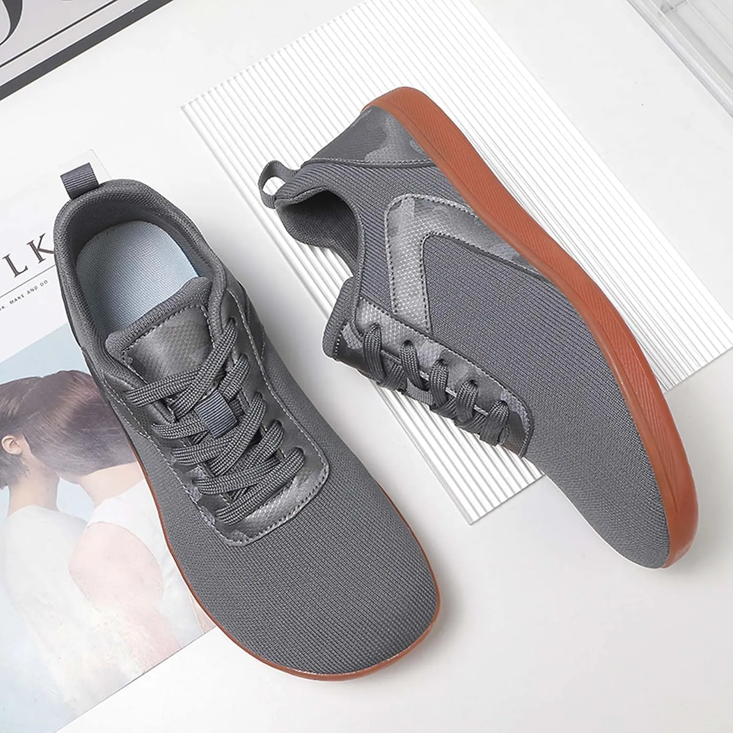 Unisex Wide Toe Barefoot Minimalist Shoes/Men's Comfortable Wide Toe Barefoot Shoes/Lady's Casual Walking Fitness Sneakers/Zero Drop Soles/Mountaineering Off-Road Cycling Shoes