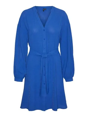 Vmcharlotte L/s V-neck Abk Dress Wv - Kobalt