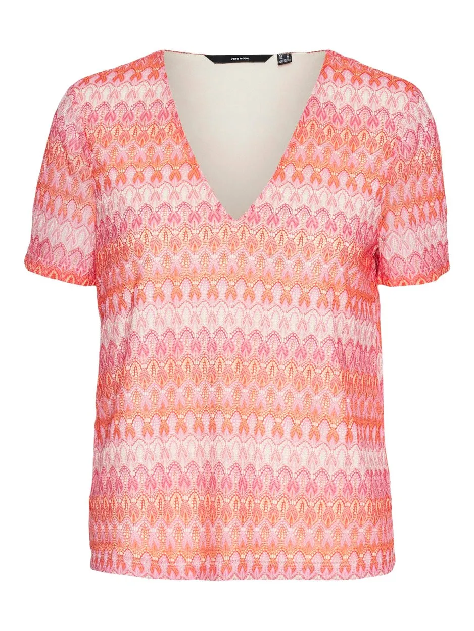 Vmdicte Ss Top Jrs Ga - Roze Dessin