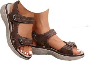 Walking Sandals Women Arch Support Dressy Summer Comfortable Orthopedic Sandals Wide Width Dress Shoes Soft Cushion Foam Wedges Comfy Recovery Hiking Sandal Best Walking Shoes for Plantar Fasciitis