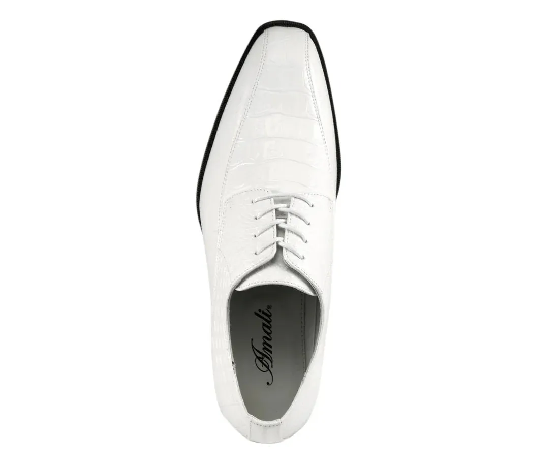White Men's Harvey Lace Up Dress Shoes Two Tone Fashion Design