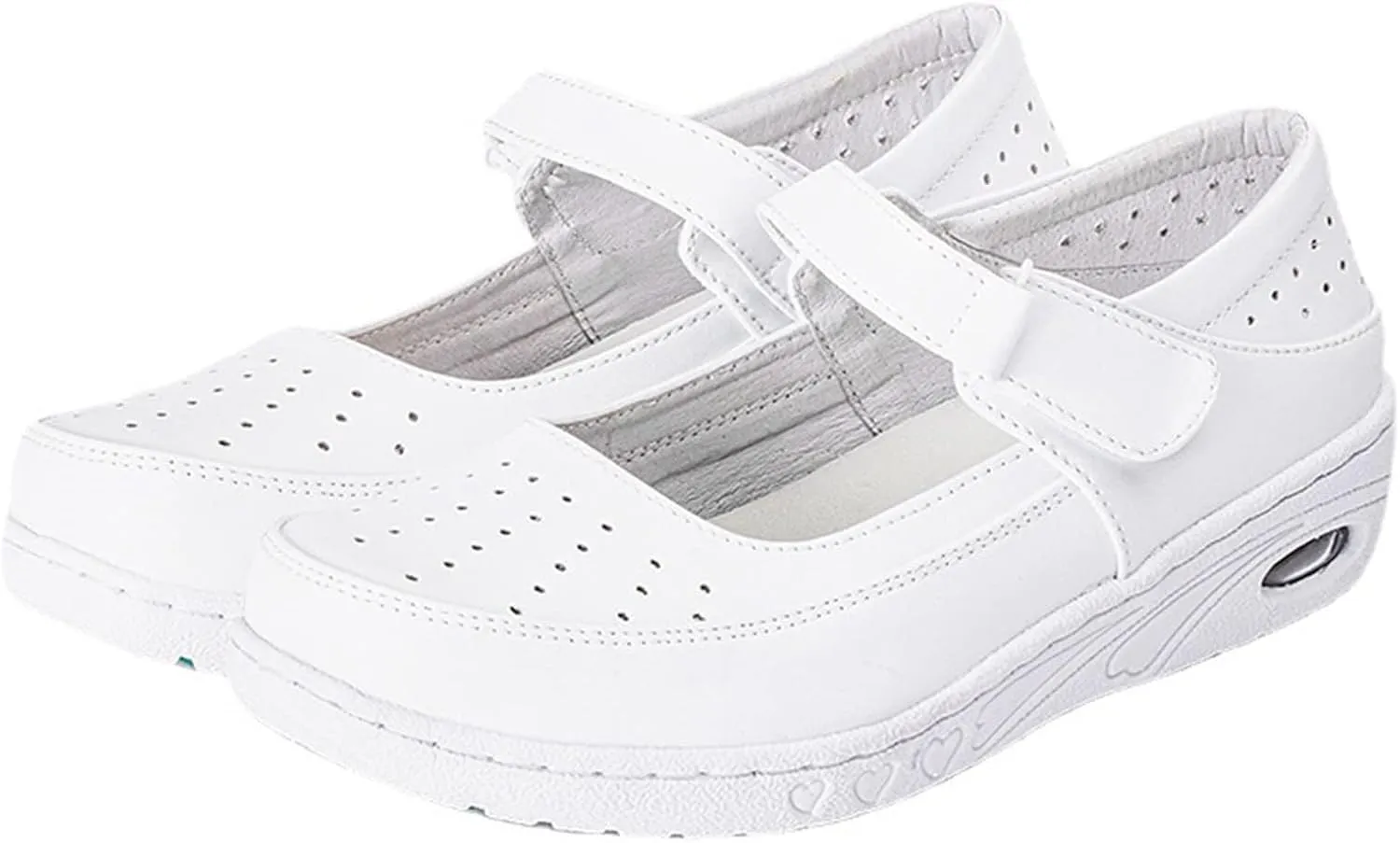 White Nursing Shoes Women,Comfortable Breathable Working Work Mary Jane Sneakers,Professional Slip Resistant Healthcare Nurse Shoes for Women,for Medical Workers,Doctors
