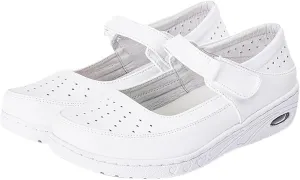 White Nursing Shoes Women,Comfortable Breathable Working Work Mary Jane Sneakers,Professional Slip Resistant Healthcare Nurse Shoes for Women,for Medical Workers,Doctors