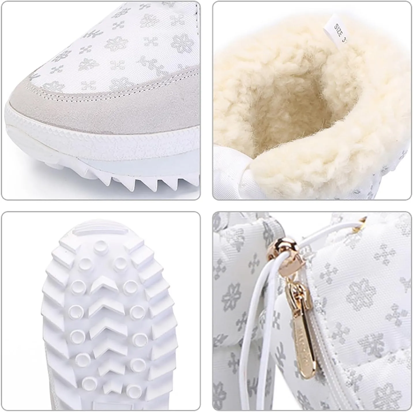 Winter Snow Boots for Women: Black Warm Fur Lined Slip on Ankle Boots Comfortable Waterproof Outdoor Shoes Fur Lined