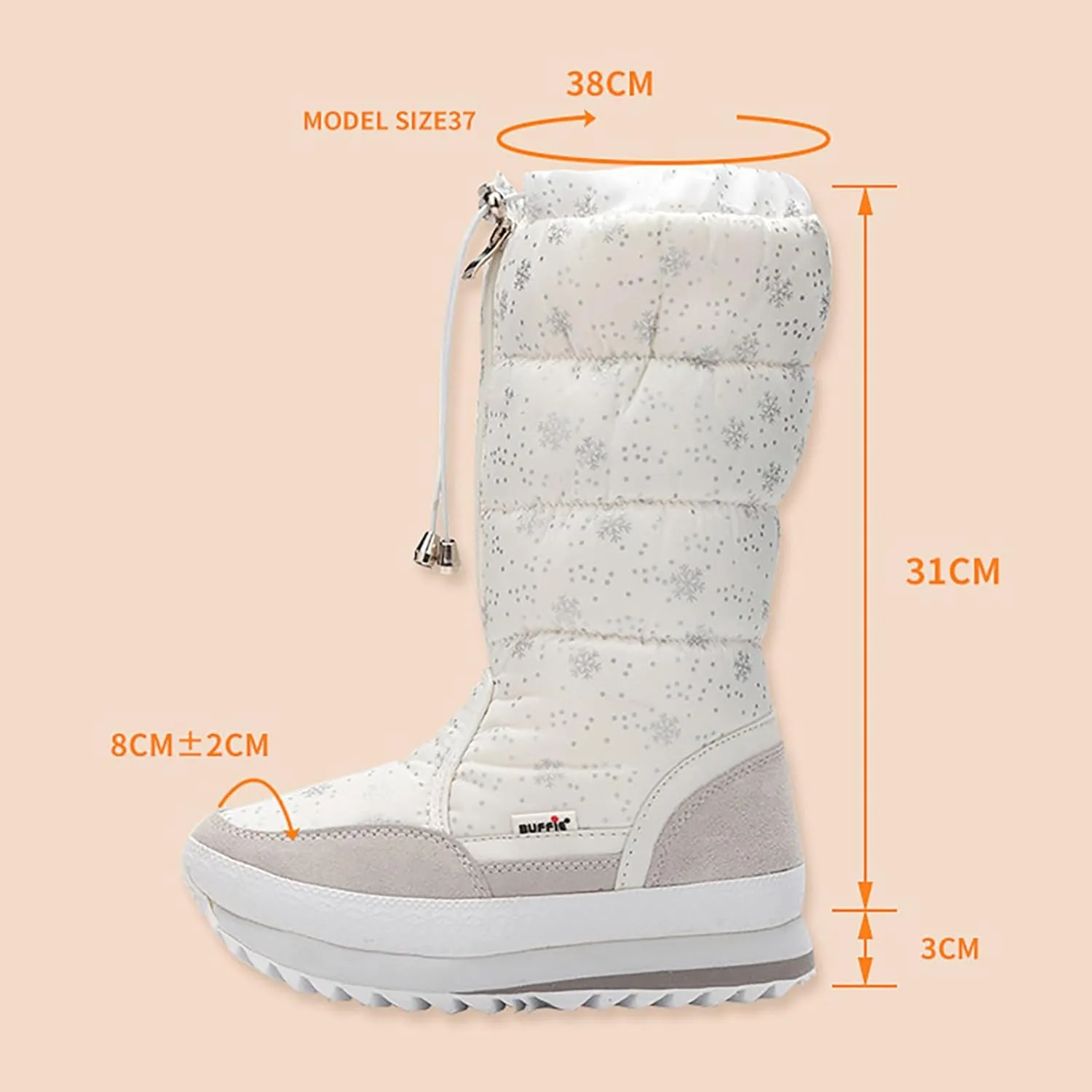 Winter Snow Boots for Women: Black Warm Fur Lined Slip on Ankle Boots Comfortable Waterproof Outdoor Shoes Fur Lined