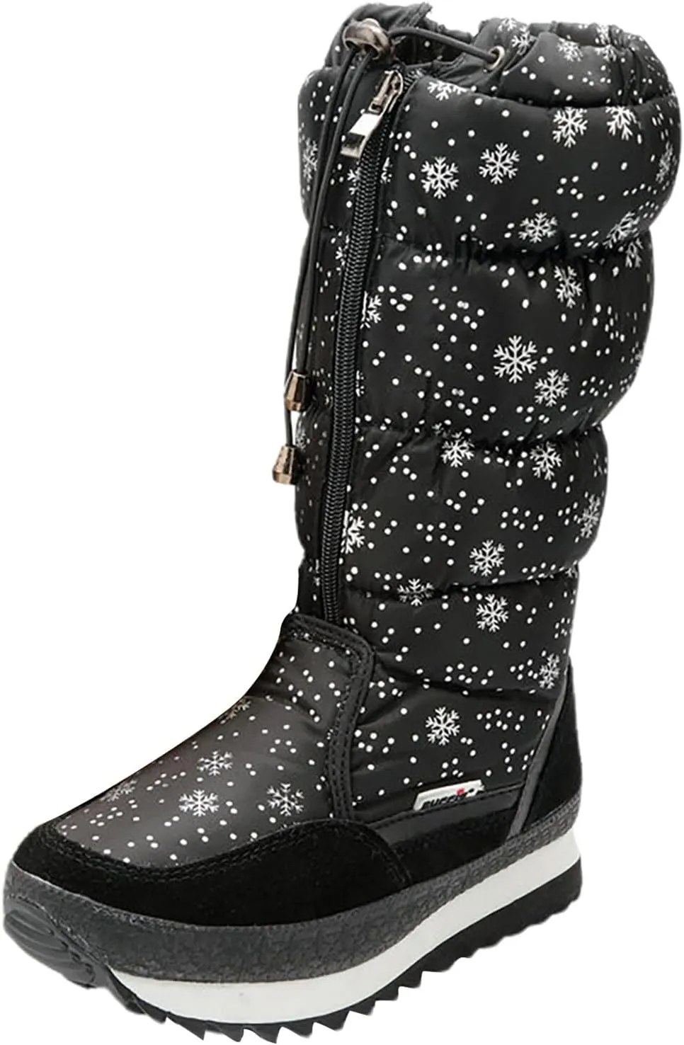Winter Snow Boots for Women: Black Warm Fur Lined Slip on Ankle Boots Comfortable Waterproof Outdoor Shoes Fur Lined