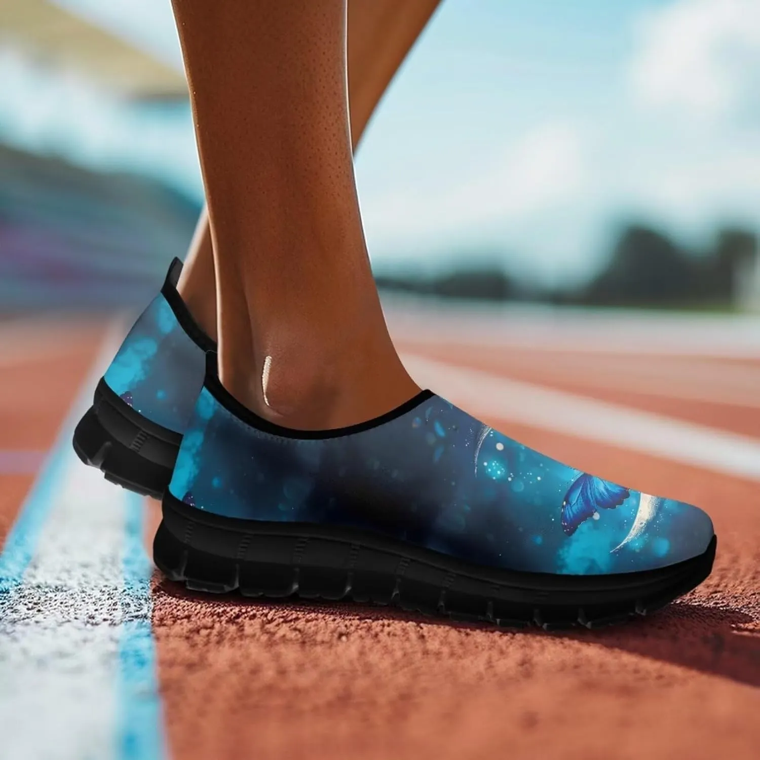 Women Butterfly Shoes Casual Slip On Walking Shoes Lightweight Breathable Athletic Running Shoes Low Top Flat Work Loafers
