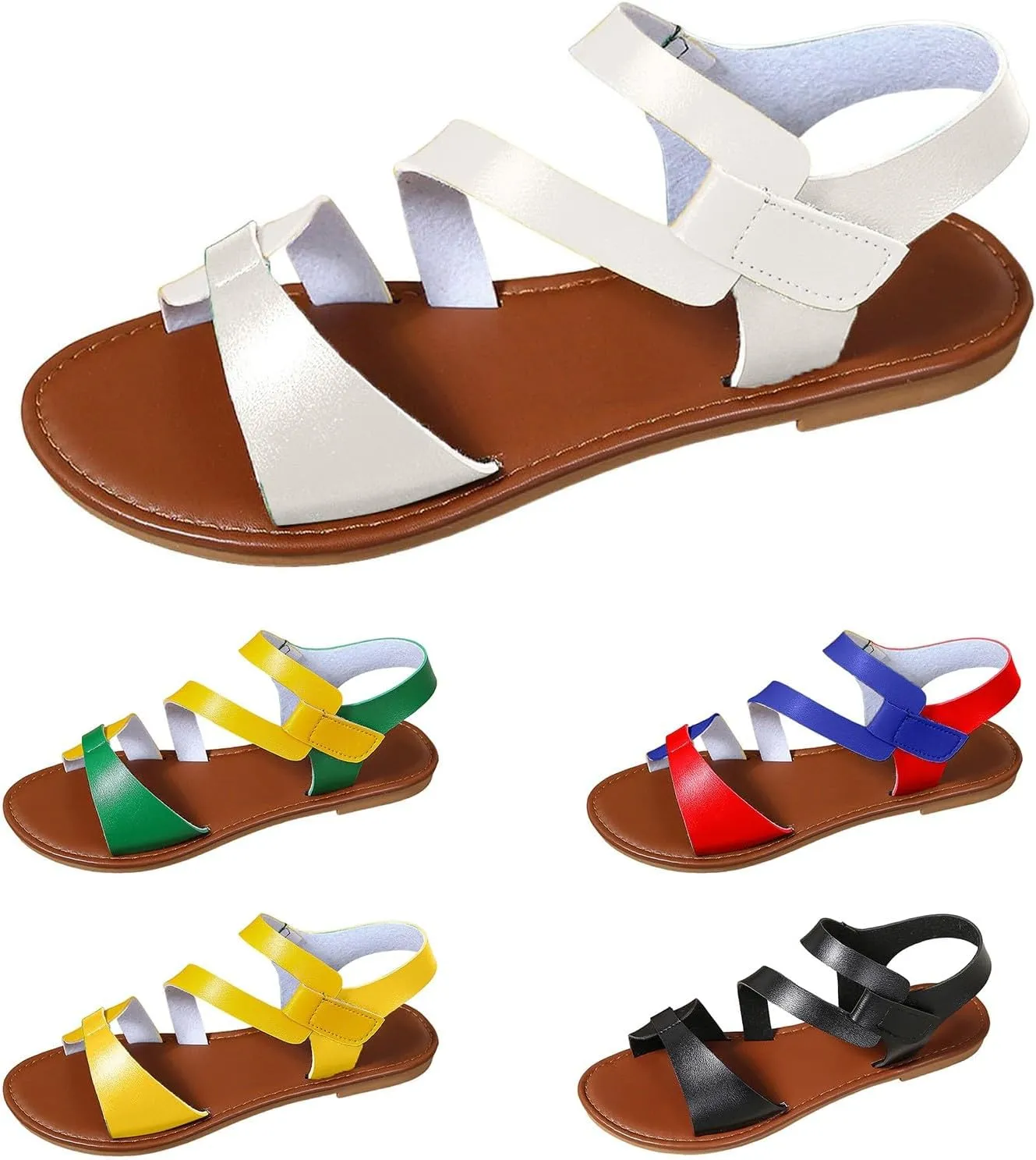 Women's Sandals Spring Summer And Autumn New Flat Lightweight Beach Vacation Casual Comfy Sandals for Women Studded